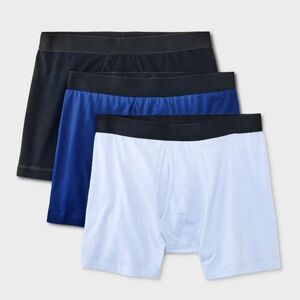 Men's Comfort Boxer Briefs in Black, Blue, and Light Blue